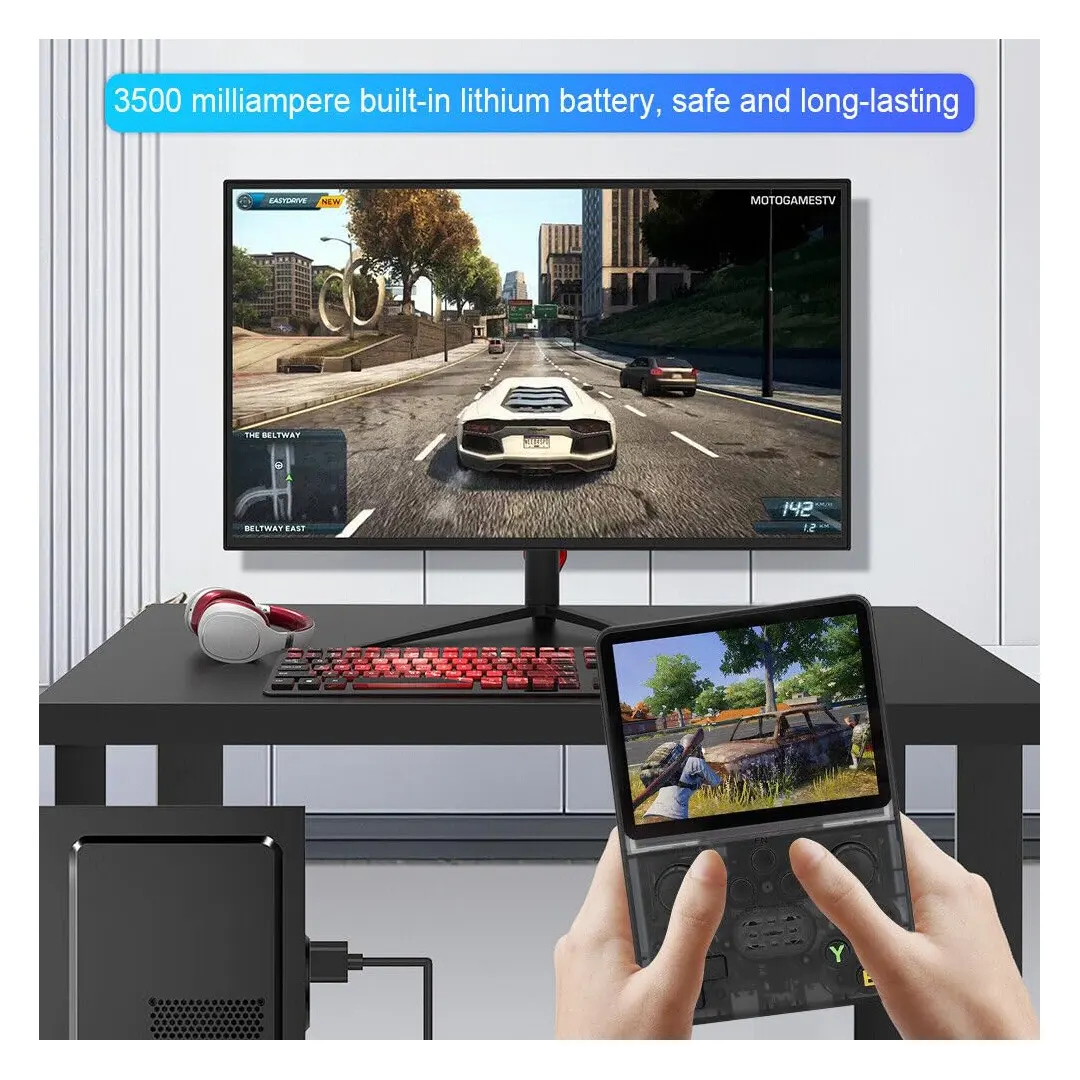 R35S Retro 64GB Transparent Black Video Game-05
