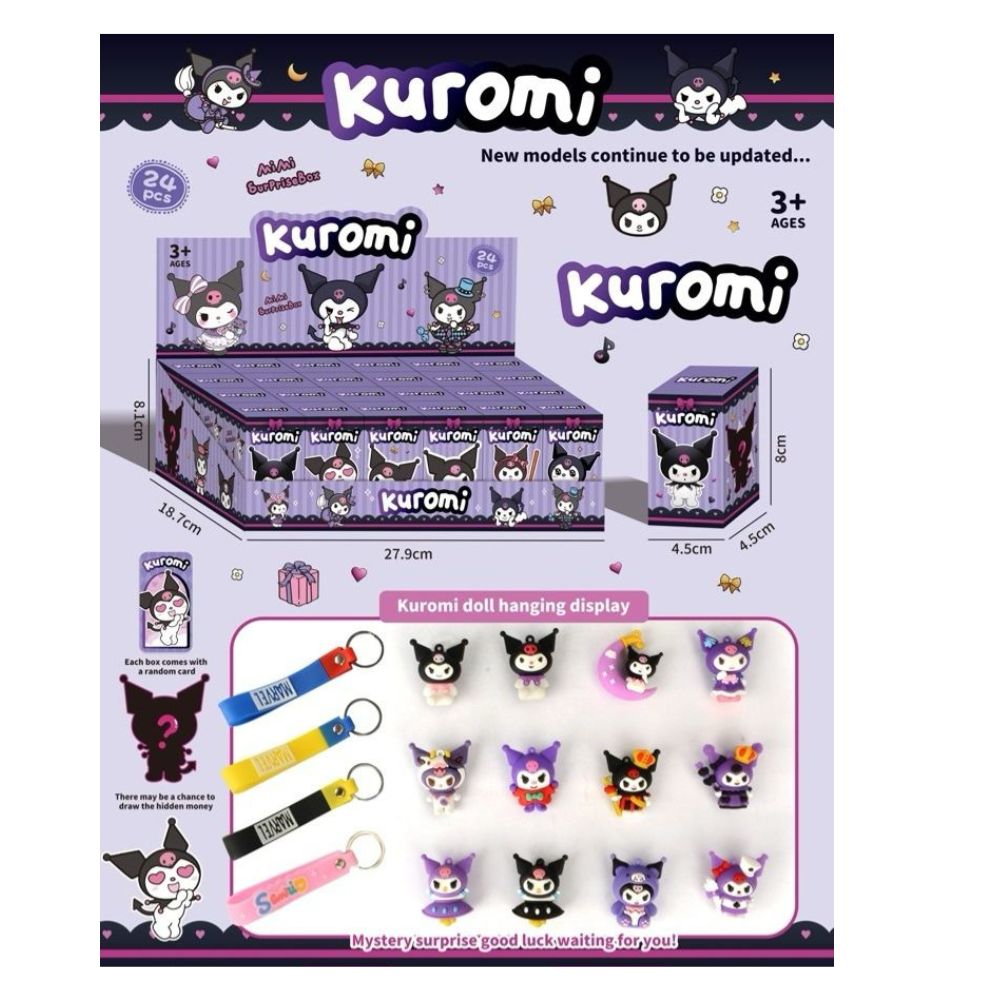 Kuromi Doll Hanging Keychain – Assorted Colors (1 Piece)-03
